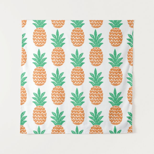 Pineapple Play: Fun Pattern Delight. Tapestry (Front)