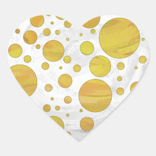 Pineapple Polka Dot Pattern Heart Sticker