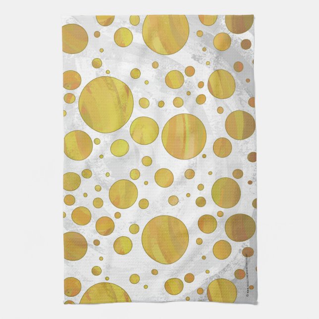 Pineapple Polka Dot Pattern Kitchen Towel (Vertical)