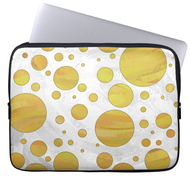 Pineapple Polka Dot Pattern Laptop Sleeve (Front)