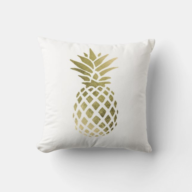 Pineapple Polyester Throw Pillow 16" x 16" (Front)
