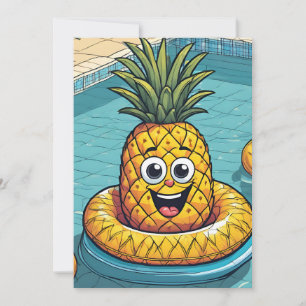 pineapple pool party invitations