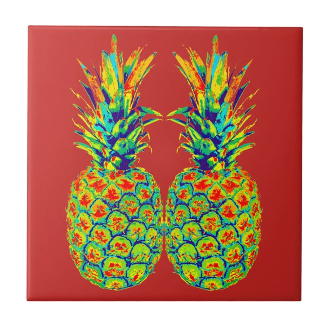 Pineapple Pop Art Tile (Front)