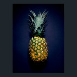 Pineapple Poster<br><div class="desc">Poster of a photo of a pineapple lying on navy blue fabric.</div>