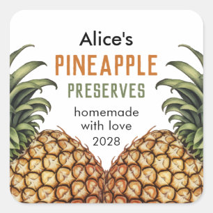 Pineapple preserves homemade canning label