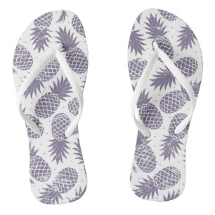 Pineapple print flip flops