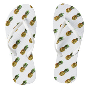 Pineapple print flip flops   Custom beach slippers