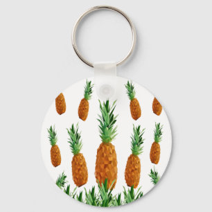 pineapple print polygonal pattern keychain