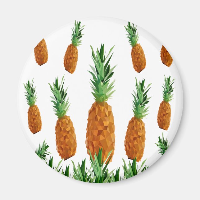 pineapple print polygonal pattern magnet (Front)