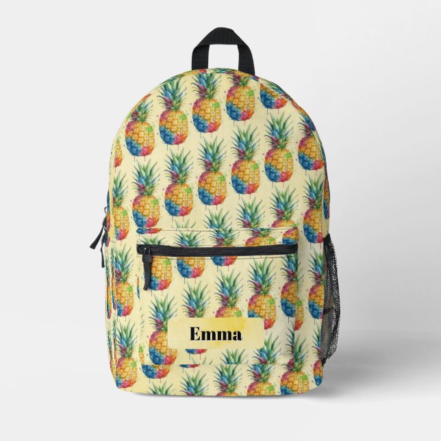 Pineapple Printed Backpack (Front)