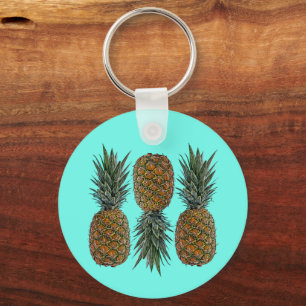 Pineapple Retro Vegan and Vegetarian Vintage Fruit Keychain