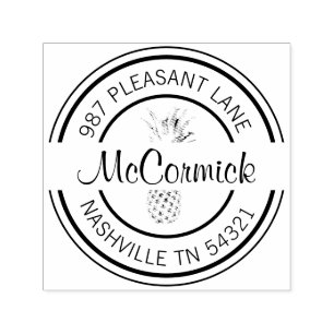 Pineapple Return Address Round Self-Inking Stamp