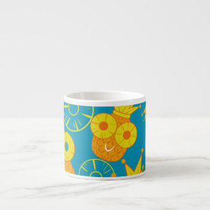 Pineapple Rings: Doodle Cartoon Vintage. Espresso Cup