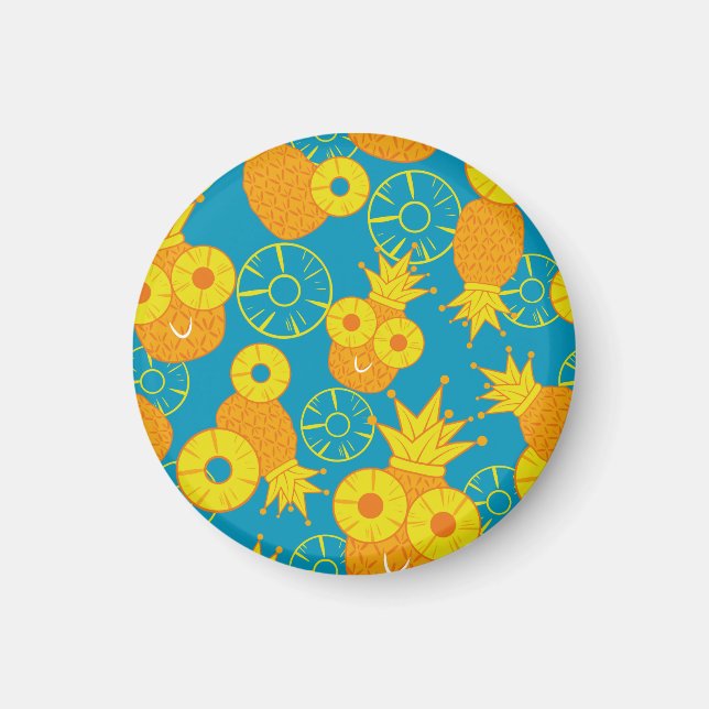 Pineapple Rings: Doodle Cartoon Vintage. Magnet (Front)