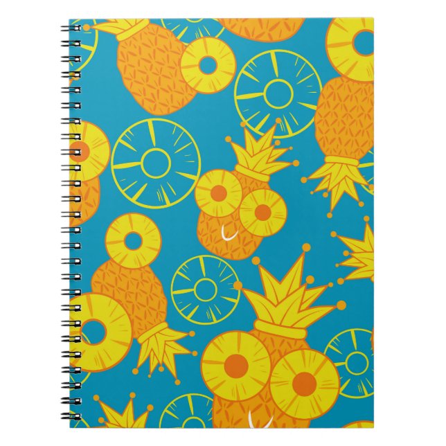 Pineapple Rings: Doodle Cartoon Vintage. Notebook (Front)