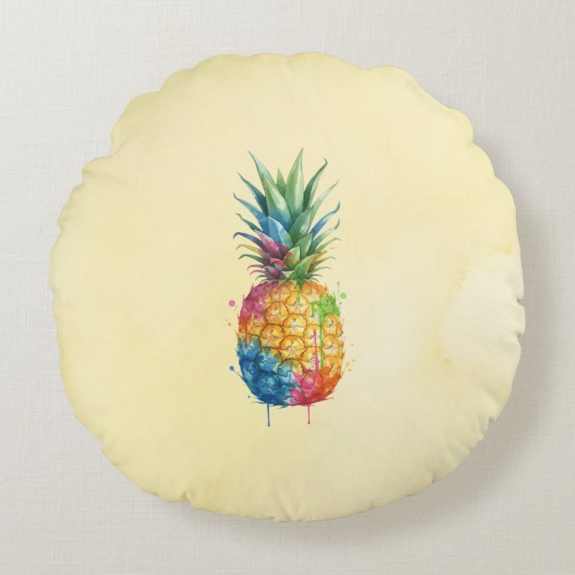 Pineapple Round Pillow (Front)