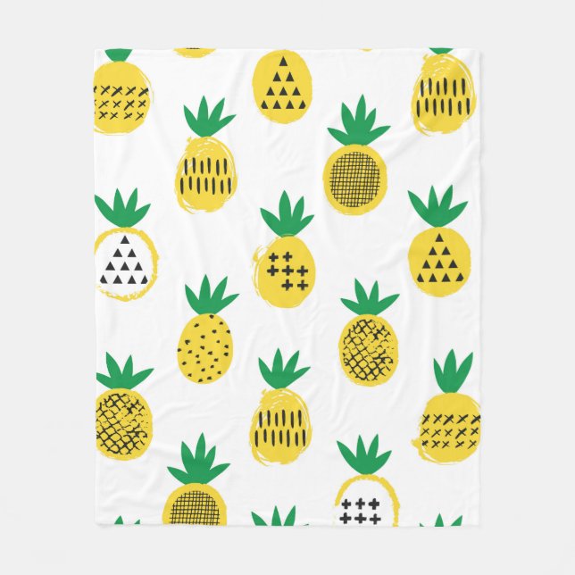 Pineapple seamless pattern. Kid design.  Fleece Blanket (Front)