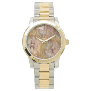 Pineapple Skin, Gold and Silver Tone Watch