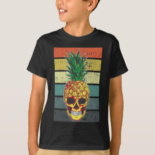 Pineapple Skull Aloha Beaches Hawaiian Hawaii Skel T-Shirt