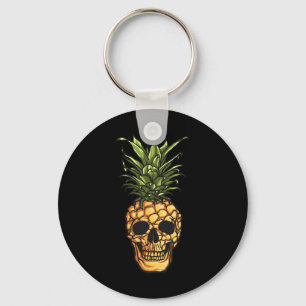Pineapple Skull Hawaii Aloha Beaches Hawaiian Goth Keychain