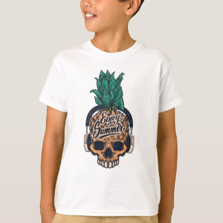 Pineapple Skull With Headphones T-Shirt