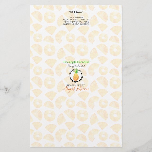 Pineapple Soap Packaging Wrapper | Linen Paper (Front)