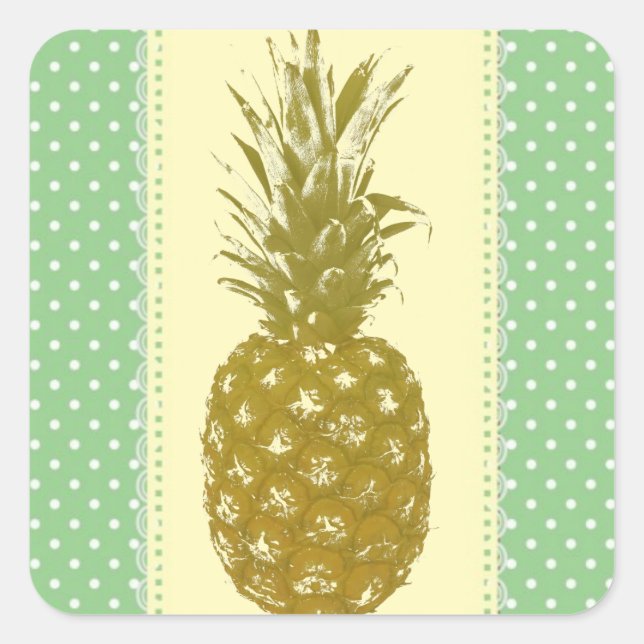 Pineapple Square Sticker (Front)