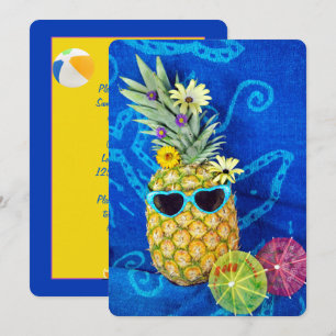 Pineapple Summer Beach Party Invitation
