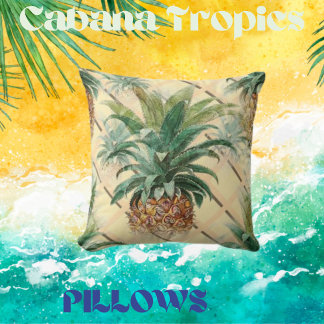 Pineapple Summer Themed Throw Pillow