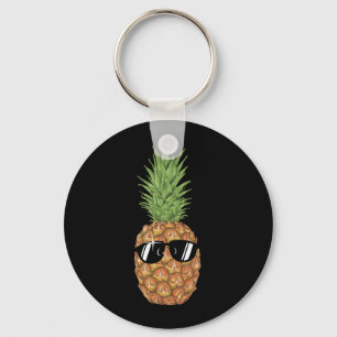 Pineapple Sunglasses Aloha Beaches Keychain
