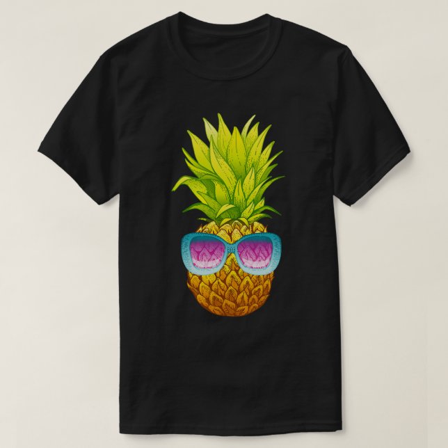Pineapple Sunglasses Beach Funny Summer T-Shirt (Design Front)