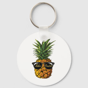 Pineapple Sungles T Shirt Aloha Beaches Hawaiian H Keychain