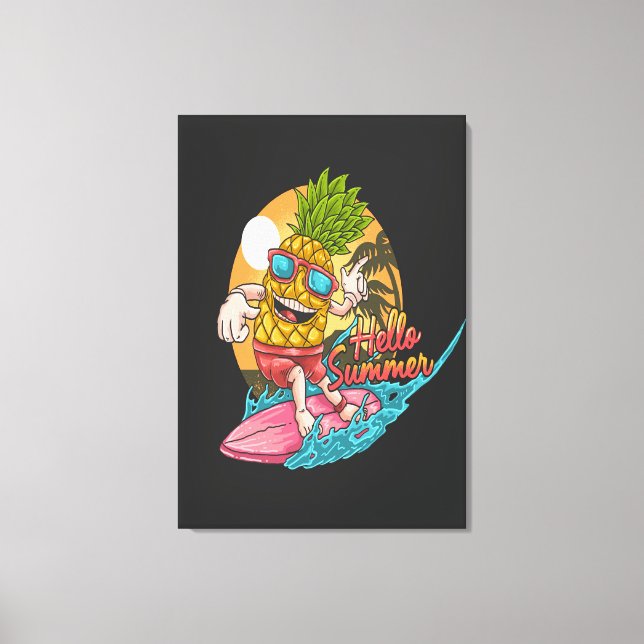 Pineapple Surfer  Canvas Print (Front)