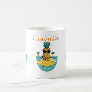 Pineapple Surfer Rides A Wave Thunder_Cove Coffee Mug