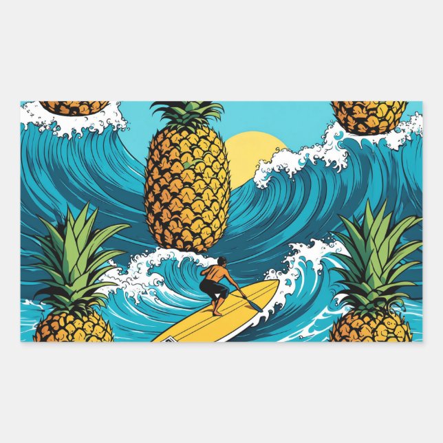 Pineapple Surfer: Summer Tropical Adventure Sticker (Front)