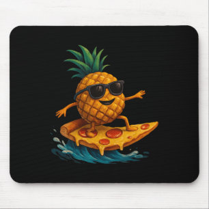 Pineapple Surfing Pizza Slice Funny Summer Tropica Mouse Pad