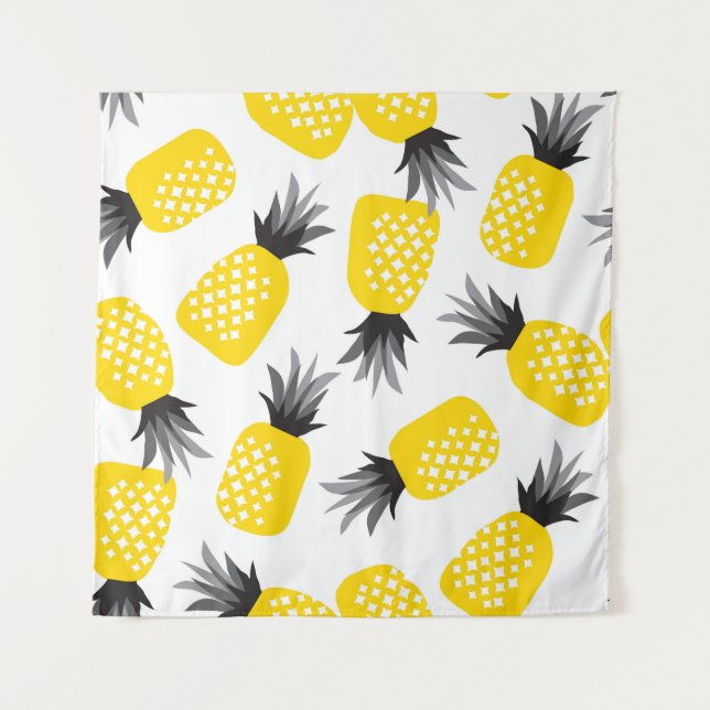 Pineapple Texture, Vintage Summer Pattern. Tapestry (Front)