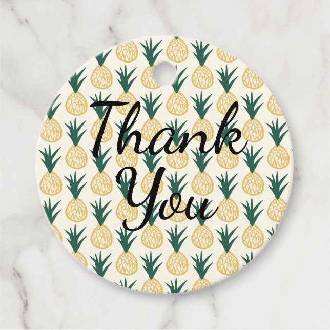 Pineapple Thank You Party Favour Tags (Front)