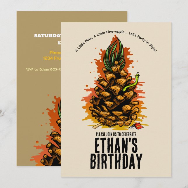 Pineapple The Ultimate Birthday Bash Invitation (Front/Back)