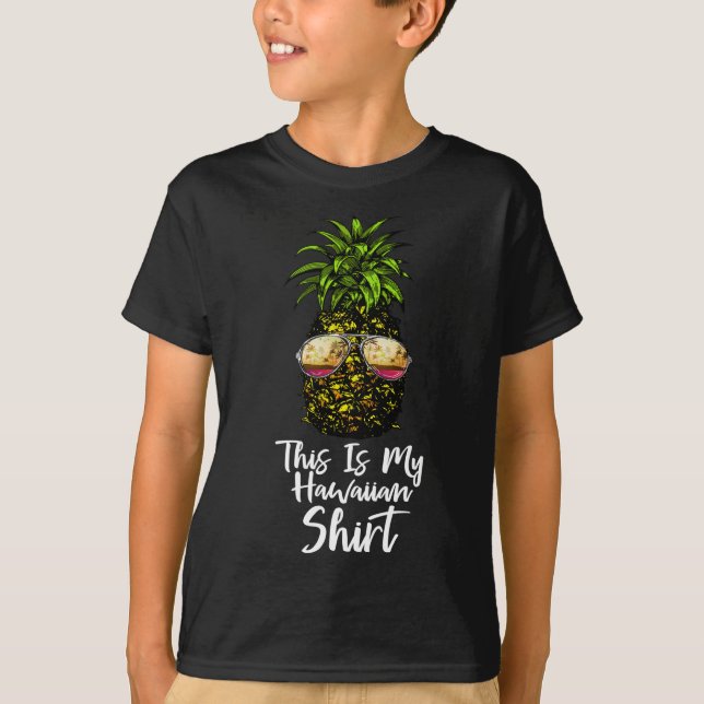 Pineapple This Is My Hawaiian Retro Hawaii Pineapp T-Shirt (Front)