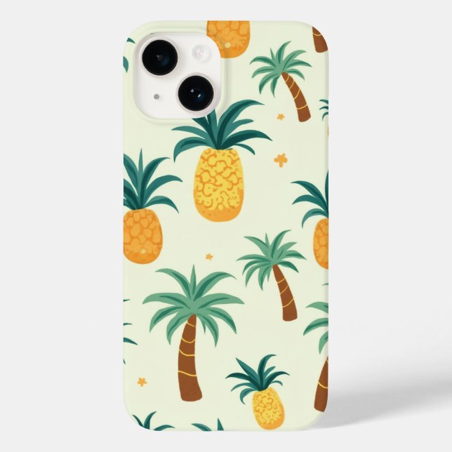 pineapple & tree pattern design iphone14 cases (Back)