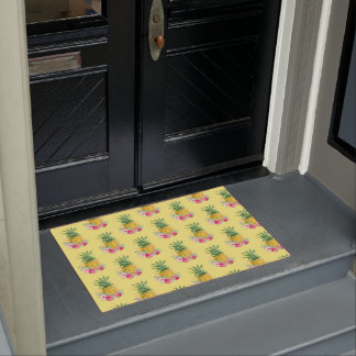 Pineapple Tropical Aloha Hawaii Summer Yellow Doormat