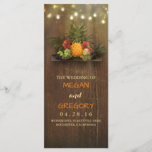 Pineapple Tropical Beach Lights Wedding Programs