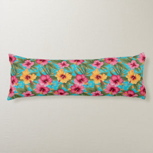 Pineapple tropical floral body pillow