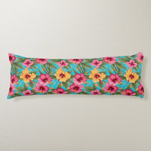 Pineapple tropical floral body pillow (Front)
