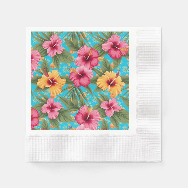 Pineapple tropical floral napkin (Front)