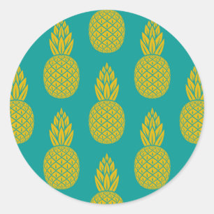 Pineapple Tropical Fruit Classic Round Sticker