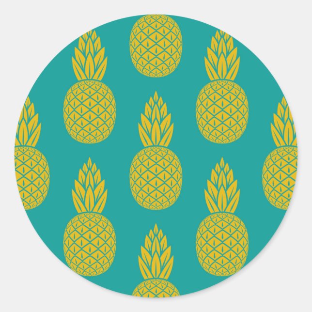 Pineapple Tropical Fruit Classic Round Sticker (Front)