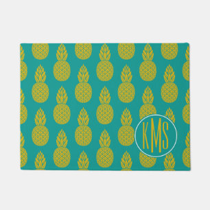 Pineapple Tropical Fruit   Monogram Doormat