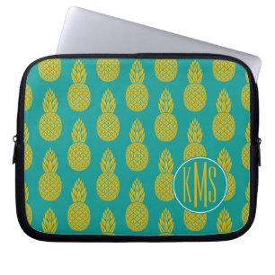 Pineapple Tropical Fruit Monogram Laptop Sleeve